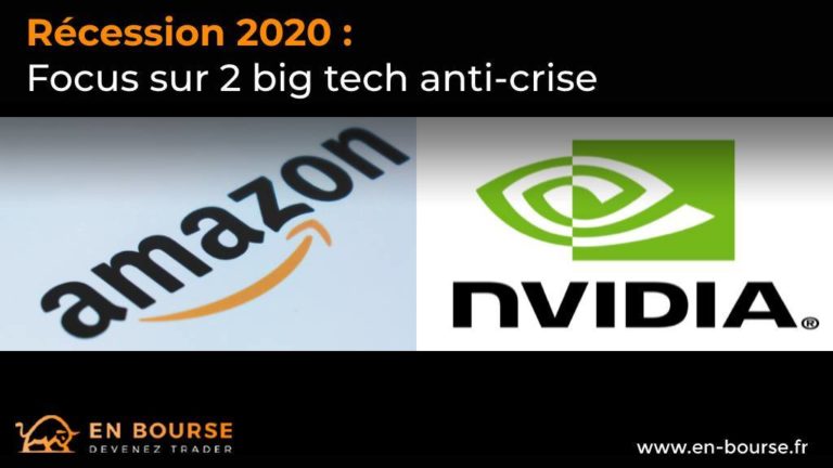 Logos des sociétés US Amazon et Nvidia