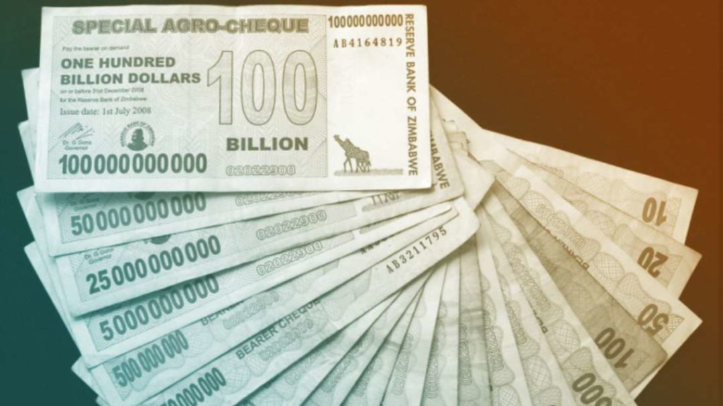 Dollars Zimbabwéens en millions d'unités