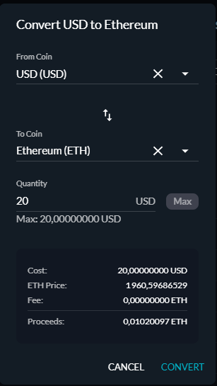 Conversion USD en ETH Tuto FTX acheter ethereum
