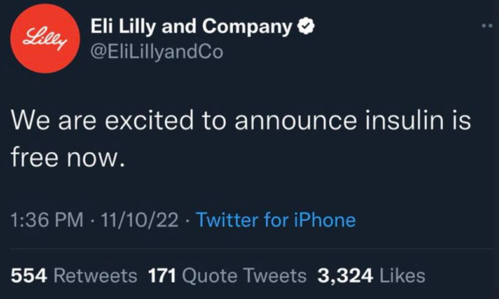 Fake Tweet Eli Lilly