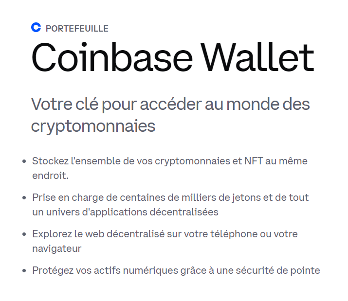 Présentation du Coinbase Wallet