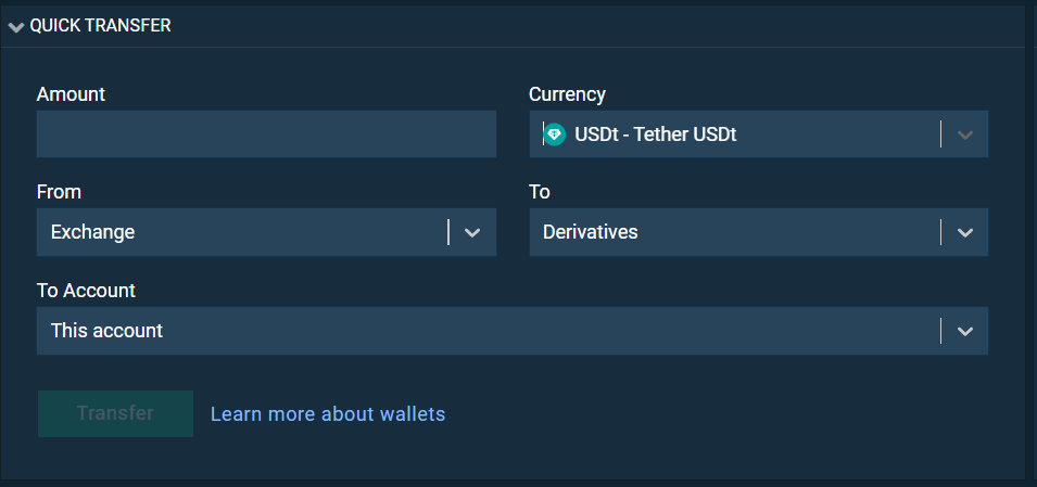 Transfert wallets bitfinex